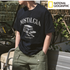 (국내매장판 A/S 가능) [23SS] 내셔널지오그래픽 노스텔지아 캠핑 카 세미 오버핏 반팔 티셔츠