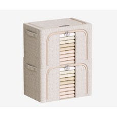 몽티알 대용량 린넨 접이식 리빙박스, 2개, 아이보리