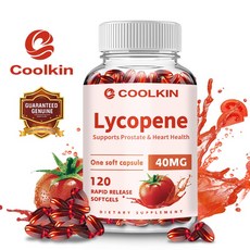 Coolkin Lycopene 40 mg 항산화 특성을 함유한 전립선 및 심장 건강 지원 보충제, 1박스, 120정