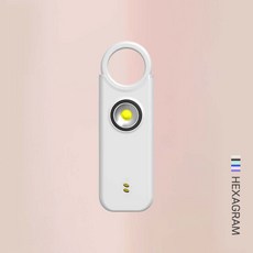 헥사그램 호신용경보기 LED 충격감지 휴대용 알림 경보기, 1개, 화이트