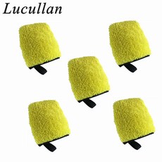Lucullan 3 번째 인테리어 디테일링 미트 한쪽 브러시 같은 강모 다른 쪽 테리 타올, 5 Yellow Pad, 1개