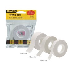 3M 138 종이 양면 테이프 18mm x 10m, 10개