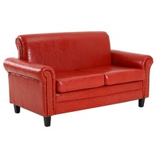 빈티지 2인 소파 모듈형 인조가죽 북유럽 업소용 호텔, 더블스웨이드가죽