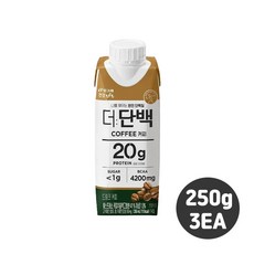 빙그레 더단백드링크 250ml 드링크커피 3개입/단백질드링크/우유단백질/단백질보충, 3개