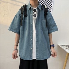 남자여름청셔츠셋업