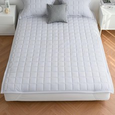 숙면에 눕다 고정밴드 알러지케어 진드기방지 누빔 항균 침대패드 SS Q 슈퍼싱글 퀸, 라이트그레이 라이트그레이