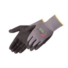 Liberty G-Grip 니트릴 마이크로 폼 손바닥 코팅 심리스 니트 장갑 13게이지 그레이 나일론 쉘 라지 블랙 12팩 USA 미국