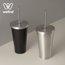 위파인드 콜드컵 진공 실버스텐 와이드 텀블러, 550ml, 커플이벤트(1+1)
