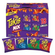 타키스 푸에고 블루히트 또띠아 칩 버라이어티팩 18개세트 511.2g Takis Mix Variety Pack, 18개