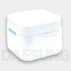 화이트 틀니 세척통 케이스 거름망 의치 보관함, 1개, 1개입