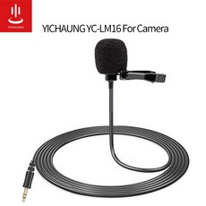 YICHUANG 15m 메탈 마이크 35mm 잭 라발리에 타이 클립 마이크로폰 카메라용 미니 오디오 마이크, 없음