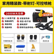 호스 스팀기 자동차 NEW 해빙기 냉동 전기 옐로우 해빙 스팀 수도관 세척기 청소, 2600W-가정용제어식스프레이건양장-조명램프포함-블랙, 1개