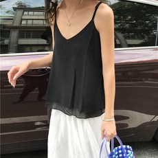 이유무무 NTT-0574 여성 여름 쉬폰 끈조절 나시티