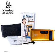 YANDOU 남성용 전기 면도기 스트레이트 충전식 블레이드 교체 가능 골든 컬러 페이스 케어, a set razor