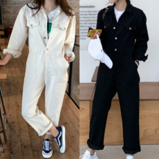 HY 여성 데님 디자인 패션 루즈핏 일자 점프수트