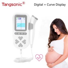 태아심음측정기 태아도플러 Tangsonic 가정용 임신 전자 모니터 휴대용 심박수 소리 초음파 감지기, 1개