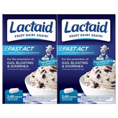 Lactaid Fast Act Lactase 락트에이드 패스트 액트 락타아제 효소 120정, 2팩, 2팩, 2팩