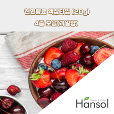 한솔식품원료 과일향 천연향료 액상Type 4종 세트 20gx4ea 천연딸기향 천연라즈베리향 천연청포도향 천연블루베리향