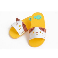 [바이오피스] EVA 슬리퍼 만들기 귀여운 동물 어린이 실내화 꾸미기 DIY 세트 유아 손 바느질 수업 아동 스티커 붙이기 키즈 유치원 어린이집 단체 실내 체험 활동 엄마표 미술 집콕 놀이, EVA실내화(고양이)