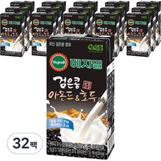 베지밀 검은콩 아몬드 앤 호두 두유, 190ml, 32개 190ml, 32개
