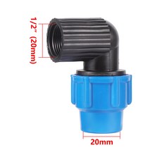 호환 90 도 감소 엘보 물 커넥터 PE 파이프 PVC 농업 관개 피팅 20mm 25mm 32mm