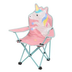 Review NPICK 휴대용 접이식 의자 어린이 유니콘 유아캠핑의자 캐릭터 등받이 의자
