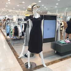 에고이스트 여성 스트랩 포인트 캡소매 롱 원피스 (EQ2JO502)