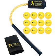 Rope Bat 로프 배트 야구 타격 스윙 트레이너 훈련 도구 (12개 소프트볼 ), 얼티밋 로프 배트 콤보(공 12개)