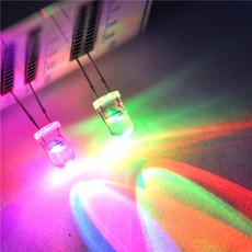 RGB 7 색 LED 발광 다이오드 5mm 천천히 깜박이는 라운드 헤드 라이트 램프 매우 밝은 변경 깜박임 F5 100 개, 1개
