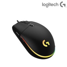 로지텍G 마우스 G102 블랙 LIGHTSYNC 유선 게이밍 마우스 G102 2세대 PC 노트북 소형 마우스