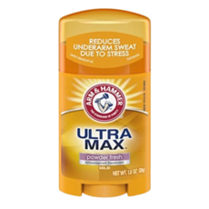 Arm & Hammer UltraMax 고형 땀 억제 데오드란트 남성용 파우더 프레시 28g (1oz), 1개