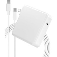 맥카우 Pro 충전기 118W USB C 고속 전원 어댑터 포트용 에어 16 15 14 13인치 New i패드 및 모든 장치 충전 케이블 （ 7.2ft 2.2m ）， 화이트 포, Mac Charger-White