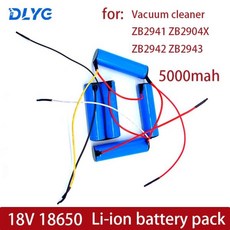  18650 리튬 이온 배터리 팩 일렉트로룩스 ZB2941 타입 NV144NIBRC 진공 청소기용 18V 5000mAh, 한개옵션0 