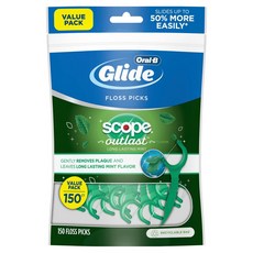오랄비 스코프 아웃래스트 일회용 치실 민트 300개입 150개입 x 2팩 / Oral-B Complete Glide Scope Mint Floss Picks 150 x 2pack, 2개