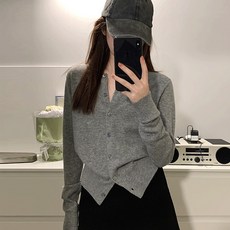 라라홀리 모던 베이직 라운드넥 니트 가디건