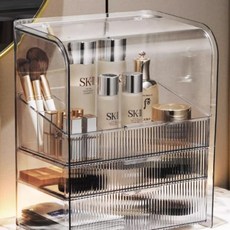 아크릴 화장품 정리함 브러쉬 향수 보관함 메이크업 진열대, 1개, 블랙투명