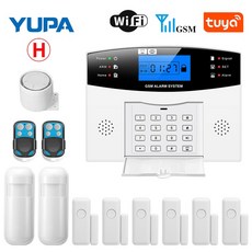 알람 스마트 센서 Tuya-와이파이 GSM 경보 시스템 433MHz 무선 홈 도난 보안 문 창 집 작동 Tuya 생활, 08 H_01 EU 플러그_01 english, 1개