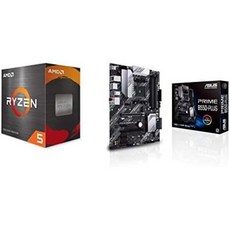 AMD Ryzen 55600X 6코어 12스레드 잠금 해제 데스크톱 프로세서 ASUS ROG Strix B550F 게이밍 AM4 Zen 3 5000 3rd Gen ATX 마더보, Processor + Prime B550-PLUS Mo, 없음 - 라이젠55600x