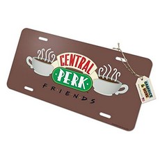 Graphics and More Friends Central Perk Logo Novelty Met 그래픽 및 기타 친구 Central Perk 로고 참신한 금속 화장대 태그 번호, multi, 1개