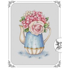 14ct십자수핑크천