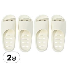 1+1 미끄럼방지 욕실화 세트 pvc 가벼운 실내화 화장실 슬리퍼 욕실 다용도 신발, R89149A(225-230, 2개, 화이트