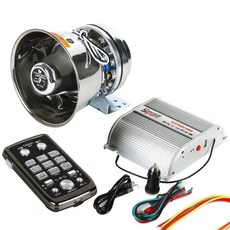 차량용 경찰 사이렌 경적 사이렌 차량용 무선 200W 사이렌 경적 블루투스 기능 경찰 소방 스피커와 호환 가능 12V, [01] 12V, [04] Set D, 1개, 4) DC 12V - 1 set