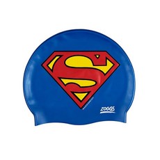 Zoggs Junior DC Super Heroes Silicone Swimming Cap 아동용 수영모(슈퍼맨 베트맨), 슈퍼맨