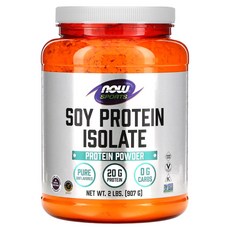 나우푸드 소이 프로틴 아이솔레이트 단백질 보충제 비건 글루텐 프리, 907g, 1개