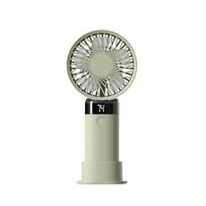 각도 조절식 충전식 휴대용 선풍기 경량 미니 LED 디스플레이 스크린 장착 2024 신제품, Yellow, 1개
