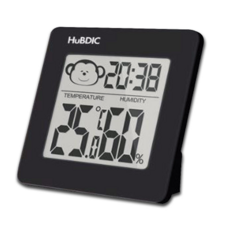 휴비딕 디지털 온습도계 실내 SH-1 시계 알람 대화면 이모티콘 온도계 온도 습도계 신생아, 블랙, 1개