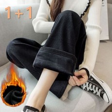 제2라운드# 1+1 여성 기모 골덴 코듀로이 와이드 팬츠 빅사이즈