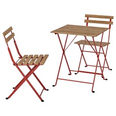 [withIKEA]이케아 야외테이블세트 TARNO 테르뇌 레드+라이트스테인브라운 테이블+의자2개, 이케아 홈퍼니싱 핸드북 파일 제공