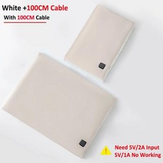 USB 전기 발열 온열 히팅 목도리 넥워머 머플러 겨울 목난로 핸드 워머 히터 그래핀 열 따뜻한 손 난방 가방 패드 보온 양면, 없음, 6) White Ad100CM Cable