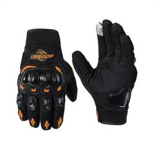 오토바이 장갑 여름 통기성 전체 손가락 Guantes Luvas 야외 스포츠 보호방수 레이싱 라이딩 액세서리 바이크, 03 Orange